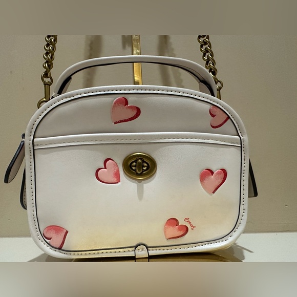 Coach Limited Edition Lunchbox Top Handle With Heart Print EUC - Picture 2 of 16